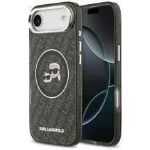Karl Lagerfeld IML Glitter Karl & Choupette Heads Logo MagSafe iPhone Air Case - Black
