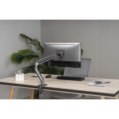 12. GEMBIRD DESK ADJUSTABLE ARM/MONITOR HOLDER 17-32, VESA 100X100MM, UP TO 9 KG, GRAY