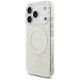 3. Guess IML Flowers Allover Electroplated with Pearl Strap MagSafe Case for iPhone 18 Pro / 17 Pro - White