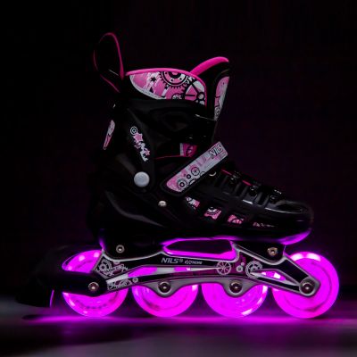 2. NH10905 4in1 PINK LED SIZE S(31-34) ROLLER SKATES WITH DIMENSIONAL HOCKEY BLADE NILS EXTREME