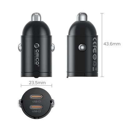 2. ORICO MiniRing 30W Dual USB-C Zinc Alloy Car Charger