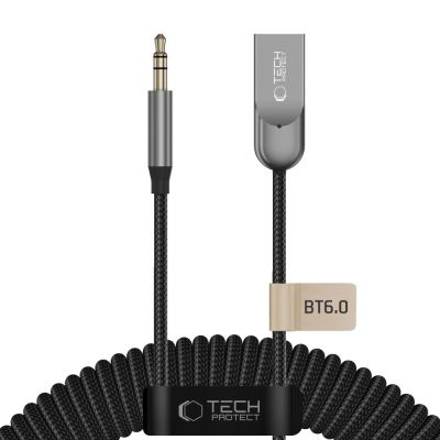 2. Tech-Protect Ultraboost AU04 Bluetooth 6.0 AUX Adapter – Grey