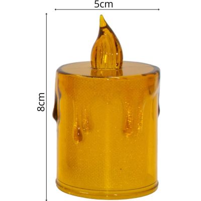 34. DECORATIVE CANDLE 8 CM AMBER WARM WHITE 1 LED