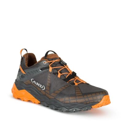 Flyrock Vibram men's trekking sports shoes, durable gray orange