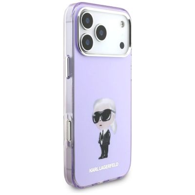 4. Karl Lagerfeld IML Aquarelle Karl & Choupette & Logo MagSafe Case for iPhone 17 Pro Max - Purple