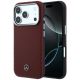 Mercedes Leather Semi Wrap Wood Effect MagSafe case for iPhone 17 Pro / 18 Pro - burgundy