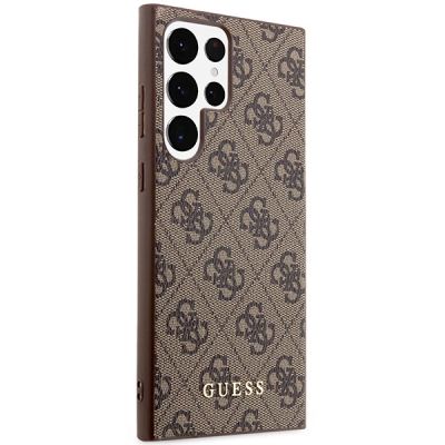4. Guess GUHCS23LG4GFBR S23 Ultra S918 brown/brown hard case 4G Metal Gold Logo