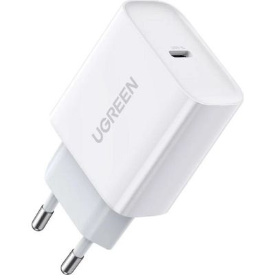 Ugreen USB Power Delivery 3.0 Quick Charge 4.0+ 20W 3A Wall Charger (White)