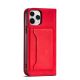 6. Magnet Card Case for iPhone 12 Pro Pouch Card Wallet Card Holder Red