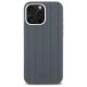 3. Mercedes Silicone Vertical Tonal Stripes MagSafe Case for iPhone 16 Pro Max - Gray