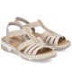 4. Women's beige wedge sandals Rieker 66201-62