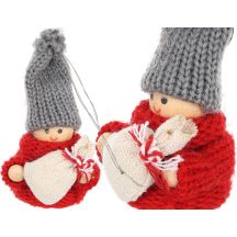 DECORATIVE DOLL WITH BAG RED GIRL 7.5 CM