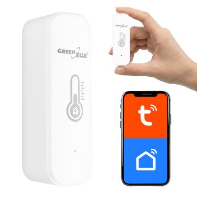 12. GREENBLUE WIFI TEMPERATURE AND HUMIDITY SENSOR, ANDROID/IOS/ALEXA/GOOGLE HOME, 3.0V DC, LR03X2 GB737