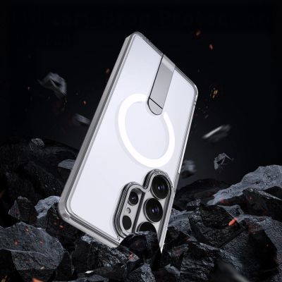 2. Hybrid Armor X Case for Samsung Galaxy S26 Ultra with Stand, Compatible with MagSafe - Transparent