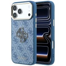 Guess 4G & Big Resin Logo Case for iPhone 17 Pro Max / 18 Pro Max - Light Blue