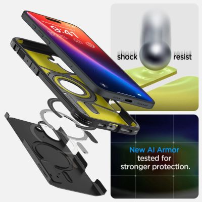 12. Spigen Tough Armor MagSafe case with stand for iPhone 16 - black