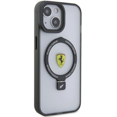 4. Ferrari FEHMP15SUSCAK iPhone 15 6.1" black/black hardcase Ring Stand 2023 Collection MagSafe
