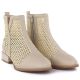 3. Beige mesh women's ankle boots M.Daszyński SA197-31
