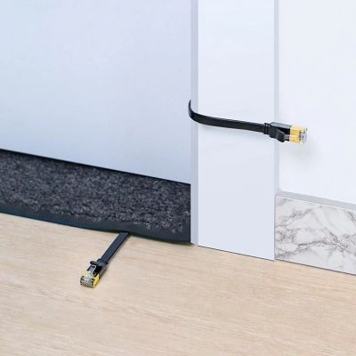 21. Ugreen Flat Cable Internet Network Cable Ethernet Patchcord RJ45 Cat 7 STP LAN 10 Gbps 3m Black (NW106 11262)