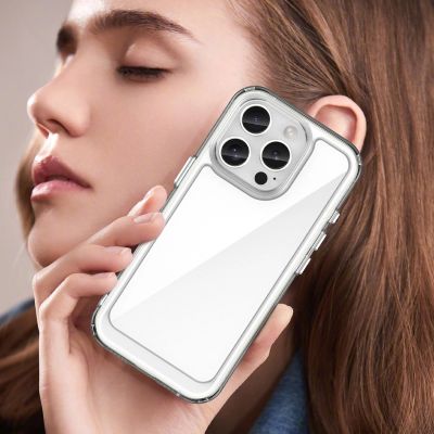 7. Outer Space Case for iPhone 16e / 17e Cover with Flexible Frame - Transparent