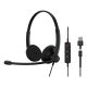 6. EPOS IMPACT 100 MS Stereo Wired On-Ear Headphones USB-C + USB-A