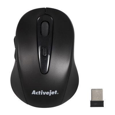 Activejet AMY-213 Wireless USB Mouse (optical; 1600 DPI; black)