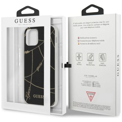 9. Guess Gold Chain Collection iPhone 12 Pro Max 6.7" Case - Black