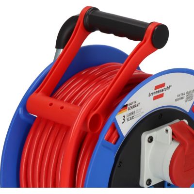 4. Brennenstuhl 1182770010 cable distributor, 25 m, 3 mains sockets, outdoor, black, blue, grey, red
