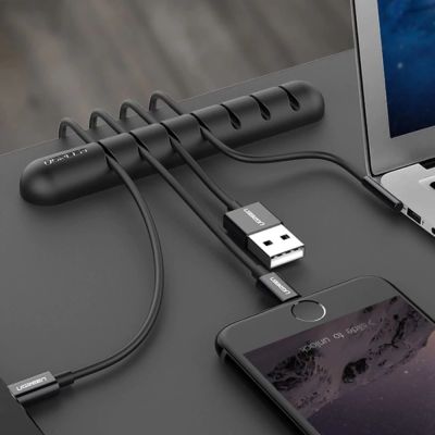 3. Ugreen LP114 self-adhesive cable organizer for 7 cables - black