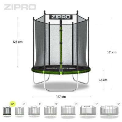 8. ZIPRO 4FT Jump Pro Outdoor Round Coil Springs Garden Trampoline