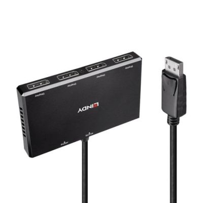 2. Lindy 38431 DisplayPort Hubs and Concentrators Black