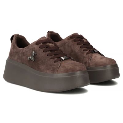 5. Women's brown leather platform shoes Filippo 6246