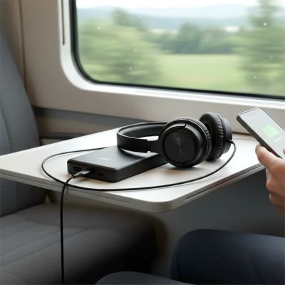8. EVERACTIVE POWERBANK 10000MAH, 1X USB, 2X USB-C, 20W, QC4+, LCD DISPLAY, BLACK EB-11QB