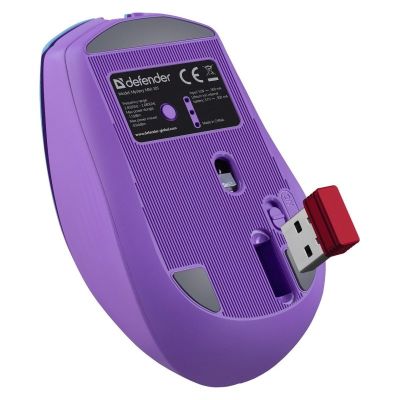 6. DEFENDER MYSTERY MOUSE MM-301 RF+BT PURPLE 1600dpi 6P