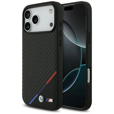 BMW M Carbon Tricolor Line MagSafe Case for iPhone 17 Pro Max - Black