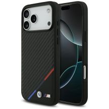 BMW M Carbon Tricolor Line MagSafe Case for iPhone 17 Pro Max - Black