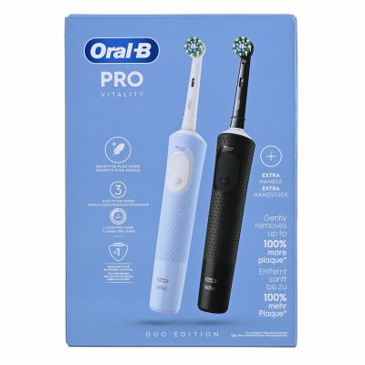 44. Oral-B Vitality Pro Duo Adult Rotating Pulsating Toothbrush Black, Blue, White