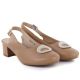 3. Women's pumps with an open heel, light brown, M.Daszyński SA233-4