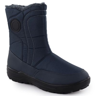 15. Women's flat insulated snow boots, navy blue, Potocki SU33310