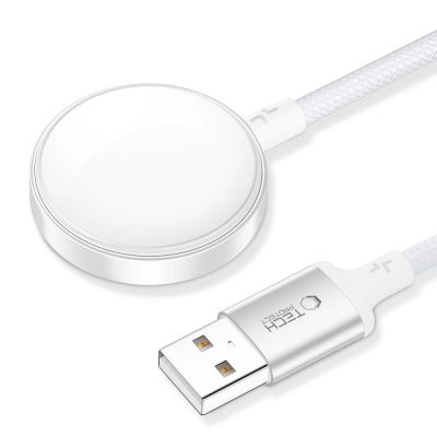 2. Tech-Protect UltraBoost USB-A Inductive Charger for Apple Watch 1m - White