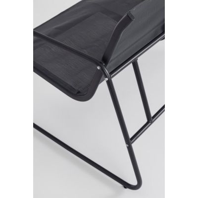 2. Black Forest Textilene Garden Furniture Set: Two Chairs, a Lounger and a Folding Table, Black