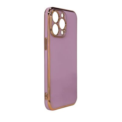 2. Lighting Color Case for Xiaomi Redmi Note 11 gel cover with gold frame purple