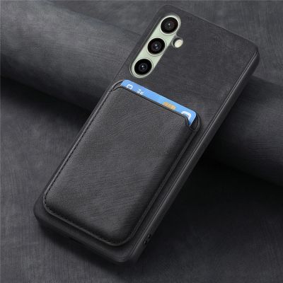 5. Samsung Galaxy A56 5G Faux Leather Case with Detachable Card Holder, MagSafe Compatible - Black