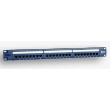 EmiterNet Panel 19", 24xRJ45 UTP cat.5e (1U) with shelf, blue (PoE)