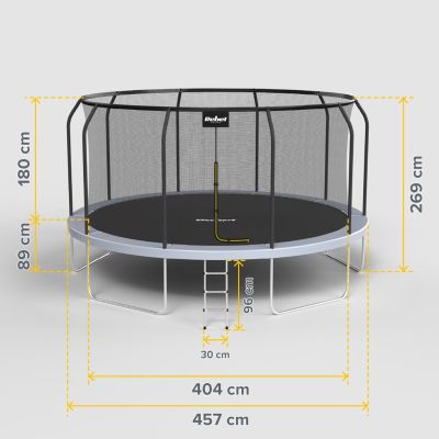 17. REBEL ACTIVE TRAMPOLINE PRO 15FT/457CM, NET, LADDER RBA-8005