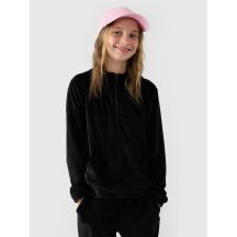 Girls' velour zip-up hoodie sweatshirt 4F Junior 4FJWAW24TSWSF1217-20S