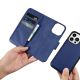 13. iCarer Wallet Case 2in1 Cover iPhone 14 Pro Max Leather Flip Case Anti-RFID Blue (WMI14220728-BU)