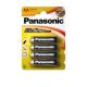 PANASONIC LR6 AA batteries blister pack of 4
