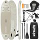 4. VIRTUFIT SUP BOARD CRUISER 305 - SAND BEIGE - WITH KAYAK SEAT, ACCESSORIES AND STRETCHER BAG