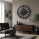 6. Openwork Wall Clock with Roman Numerals, 60 cm, Black